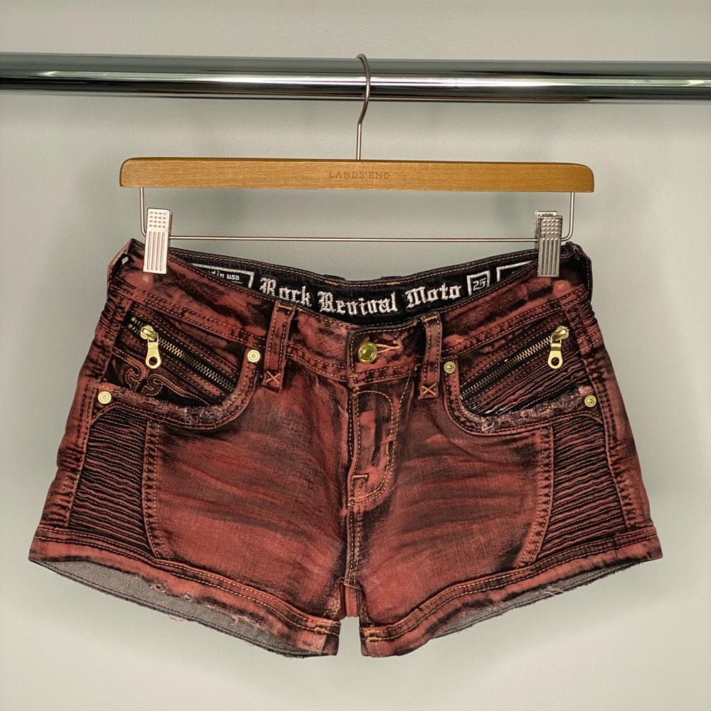 ROCK REVIVAL JANNE H200 BIKER MOTO SHORTS Size 25